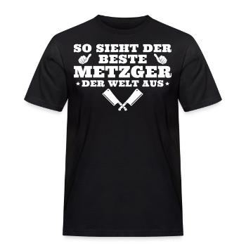 Bester Metzger der Welt Fleischer Geschenk - Männer Workwear T-Shirt - Schwarz - Vorne - AI Model Male 178 light (178cm)