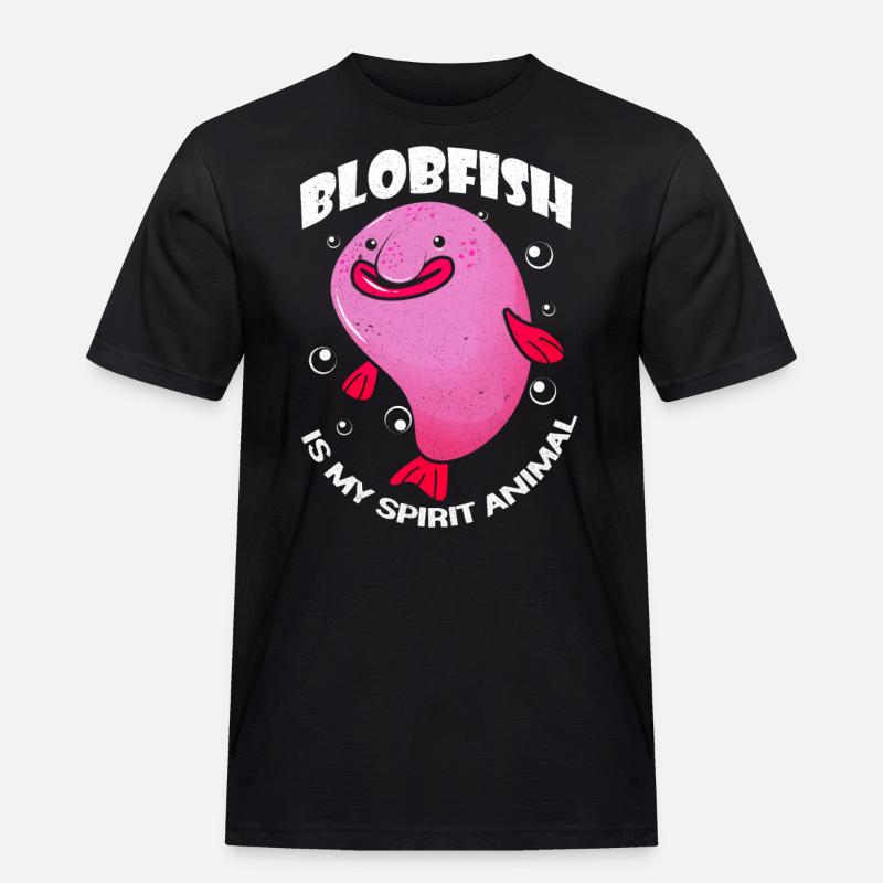 Blobfisch - Männer Workwear T-Shirt - Schwarz