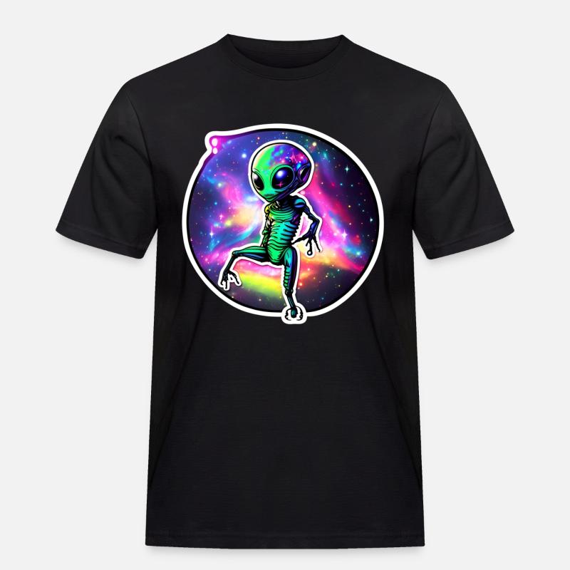 Alien Dance - Männer Workwear T-Shirt - Schwarz
