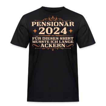 Pensionär 2024 Lange Ackern - Männer Workwear T-Shirt - Schwarz - Vorne - AI Model Male 178 light (178cm)