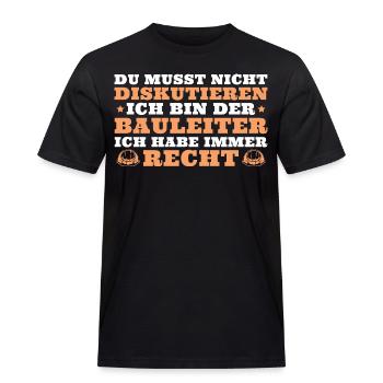 Bauaufsicht Bauherr Bauleiter - Männer Workwear T-Shirt - Schwarz - Vorne - AI Model Male 178 light (178cm)
