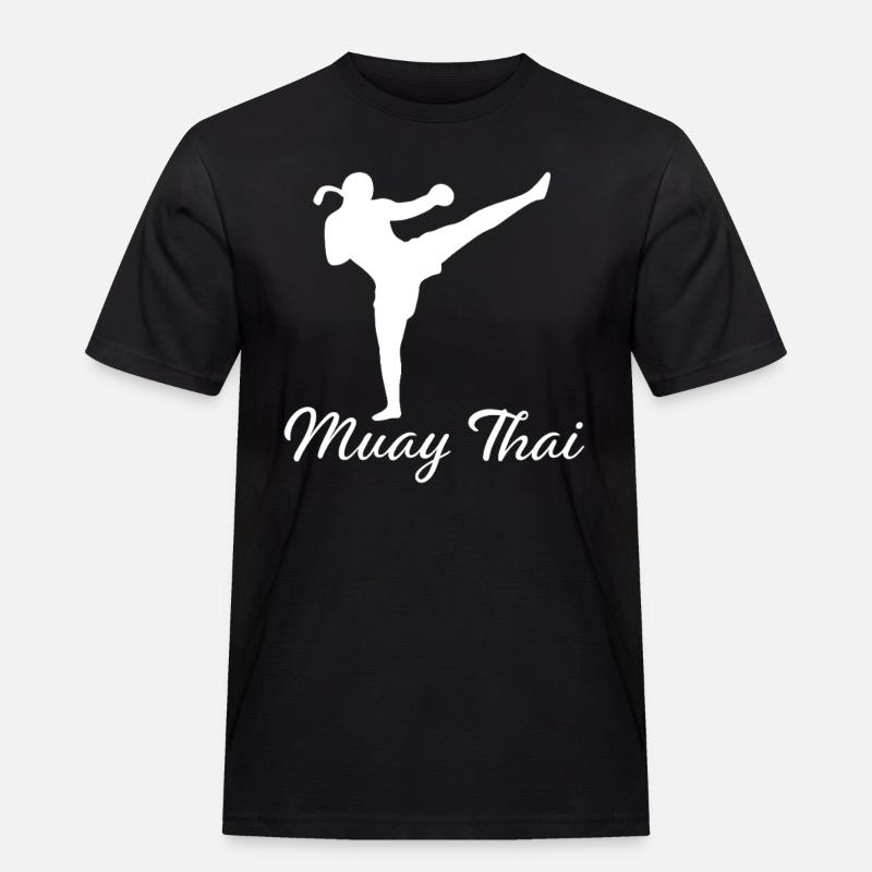 Muay Thai - Männer Workwear T-Shirt - Schwarz