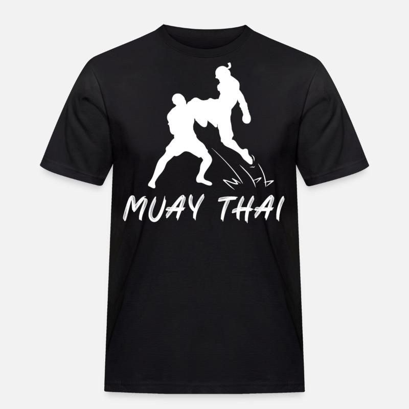 Muay Thai - Männer Workwear T-Shirt - Schwarz