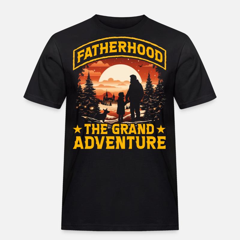 Vaterschaft das große Abenteuer - Männer Workwear T-Shirt - Schwarz