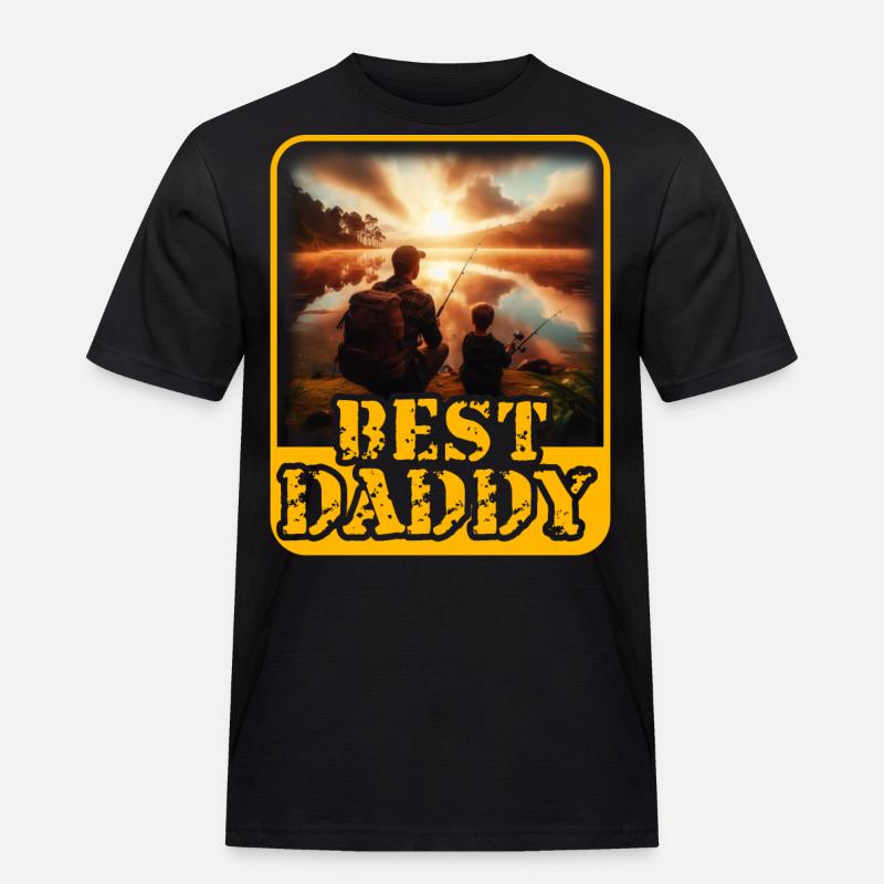 Bester Papa - Männer Workwear T-Shirt - Schwarz
