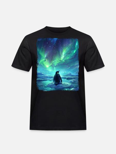 Revontulieläin Aurora Borealis pingviini - Miesten Workwear t-paita - musta