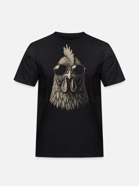 Chicken Illustration Sunglasses Animals Art - Men's Workwear T-Shirt - black