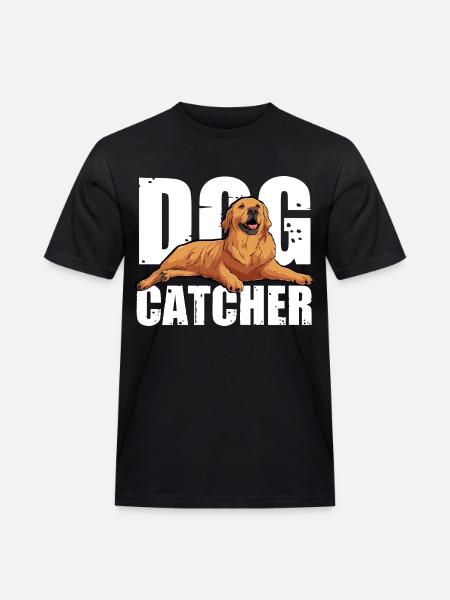 Dog Catcher Hund - Männer Workwear T-Shirt - Schwarz