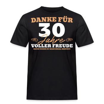 30. Hochzeitstag Mann Perlenhochzeit - Männer Workwear T-Shirt - Schwarz - Vorne - AI Model Male 178 light (178cm)