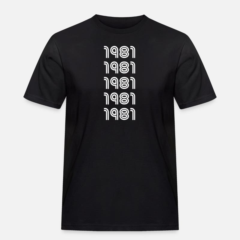 1981 - Männer Workwear T-Shirt - Schwarz