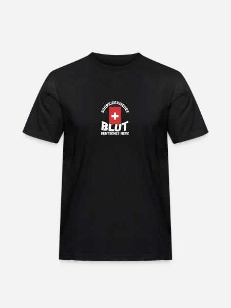Schweizer Schweiz - Männer Workwear T-Shirt - Schwarz