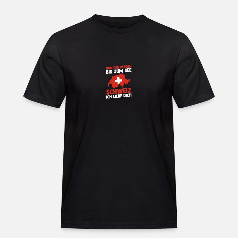 Schweizer Schweiz - Männer Workwear T-Shirt - Schwarz