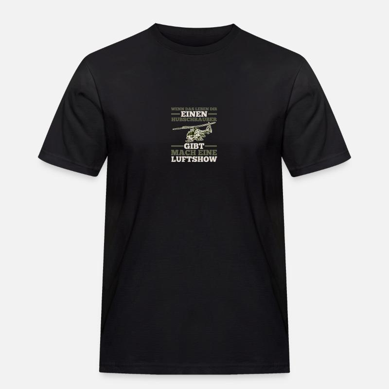 Pilot Helikopter Hubschrauber - Männer Workwear T-Shirt - Schwarz
