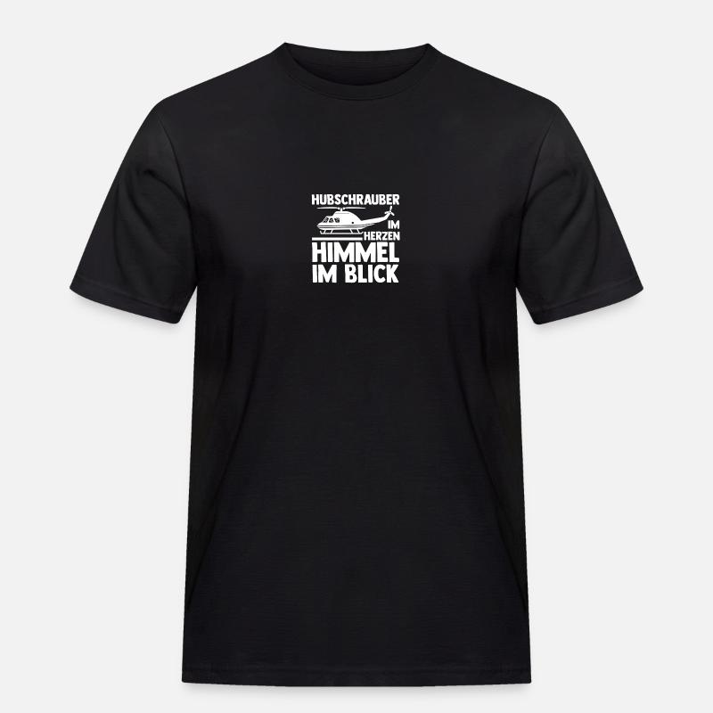 Pilot Helikopter Hubschrauber - Männer Workwear T-Shirt - Schwarz