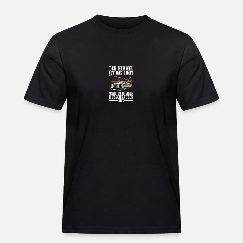 Pilot Helikopter Hubschrauber - Männer Workwear T-Shirt - Schwarz