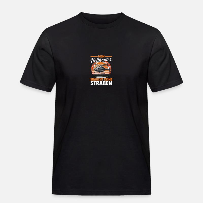 Pilot Hubschrauber Helikopter - Männer Workwear T-Shirt - Schwarz