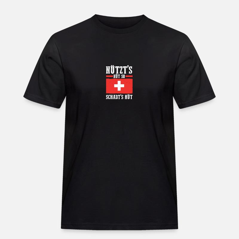 Schweizer Schweiz - Männer Workwear T-Shirt - Schwarz