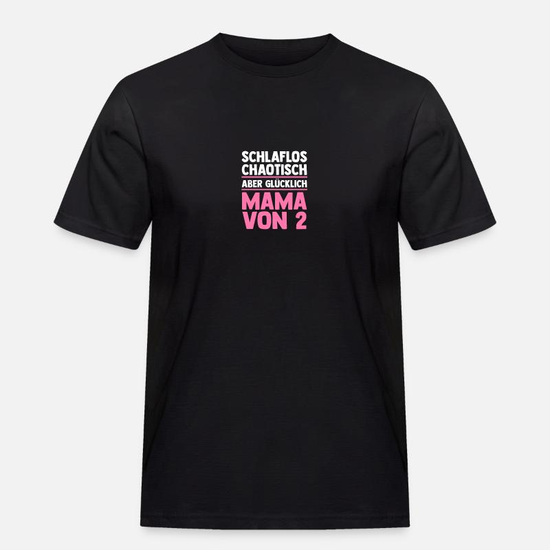 Mama Von 2 Kindern - Männer Workwear T-Shirt - Schwarz