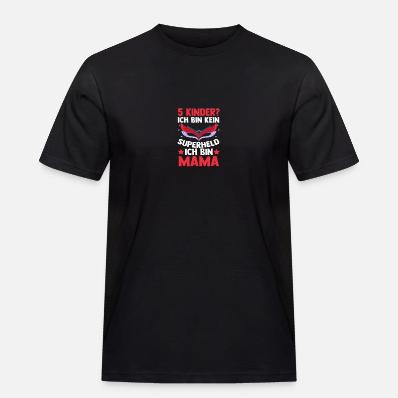 Mama Von 5 Kindern Superheldin - Männer Workwear T-Shirt - Schwarz
