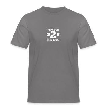 Dad of 2 children - Men's Workwear T-Shirt - grey - Front - AI Model Male 185 dark (185cm)