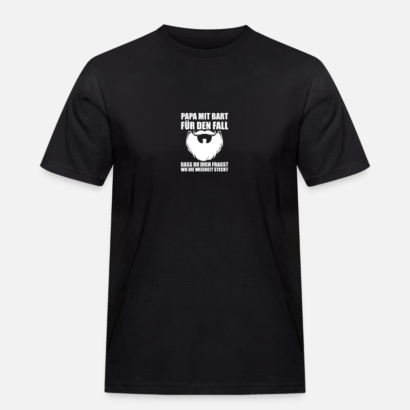 Papa Mit Bart - Männer Workwear T-Shirt - Schwarz