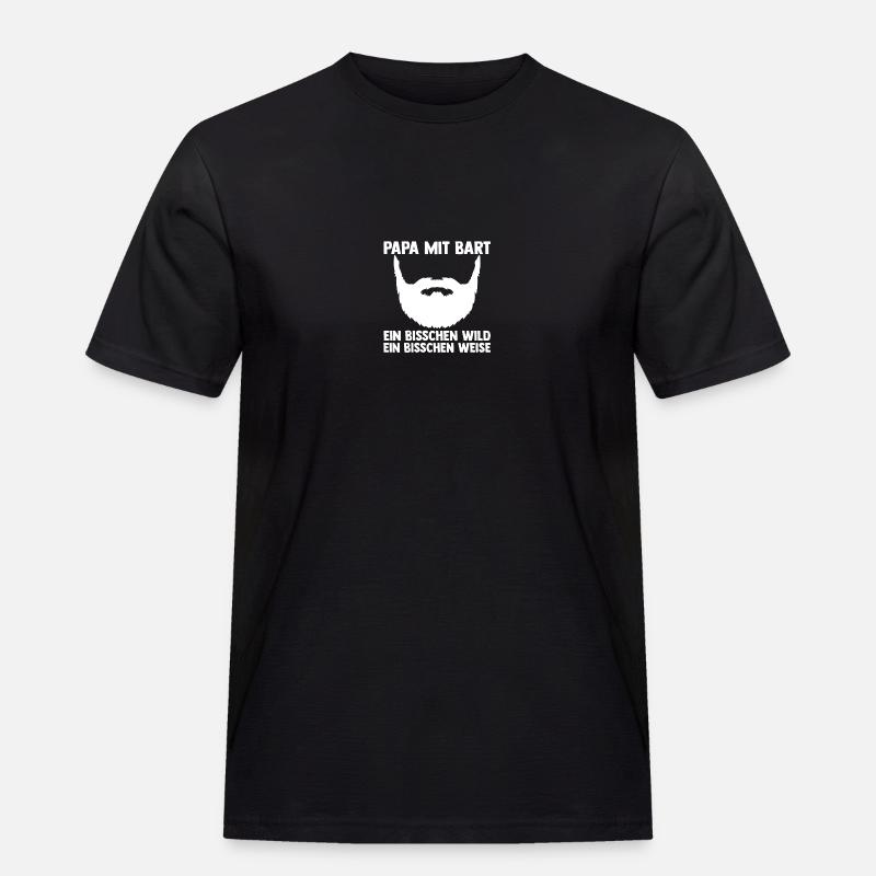 Papa Mit Bart - Männer Workwear T-Shirt - Schwarz
