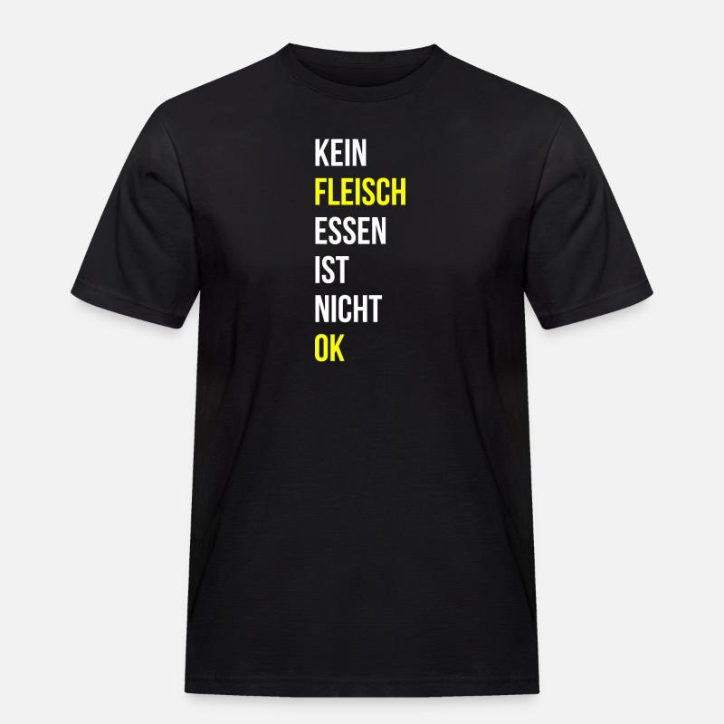 Fleisch essen Spruch - Männer Workwear T-Shirt - Schwarz