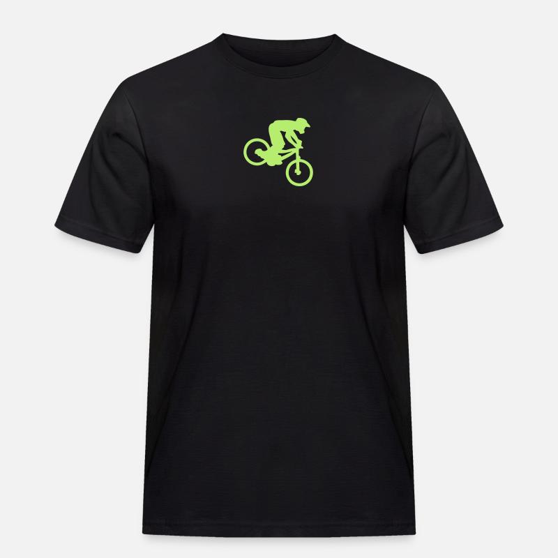 DOWNHILL MOUNTAIN BIKER - Männer Workwear T-Shirt - Schwarz
