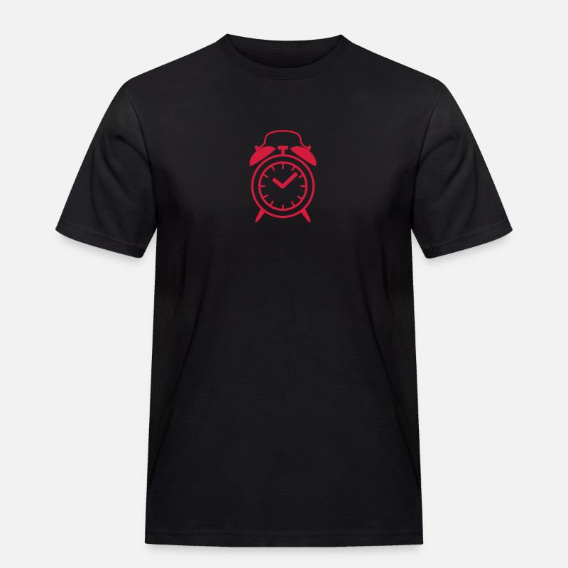 Wecker - Männer Workwear T-Shirt - Schwarz