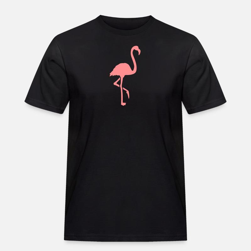 Flamingo - Männer Workwear T-Shirt - Schwarz