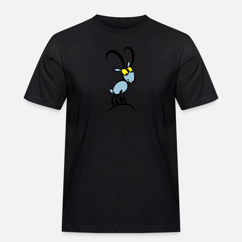 Steinbocky - Männer Workwear T-Shirt - Schwarz