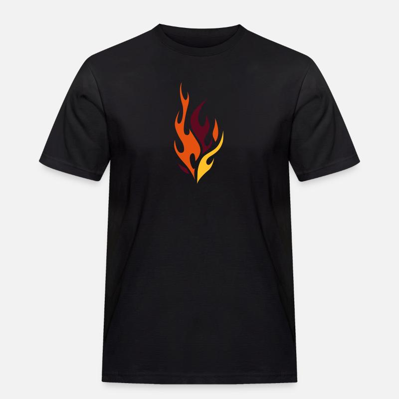 flammen - Männer Workwear T-Shirt - Schwarz