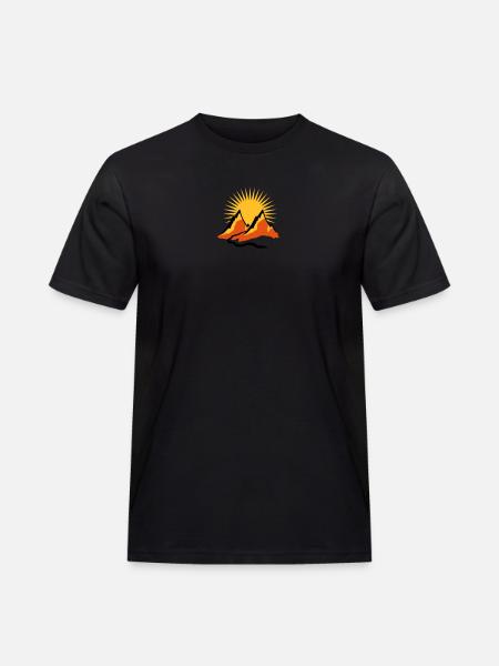 Beautiful mountains trail Sun - Men's Workwear T-Shirt - black