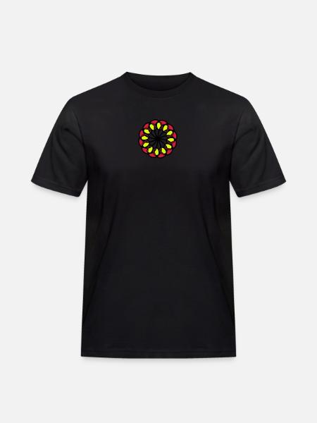 mandala - Männer Workwear T-Shirt - Schwarz
