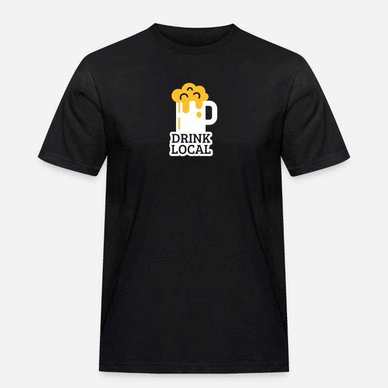 drink local - Männer Workwear T-Shirt - Schwarz