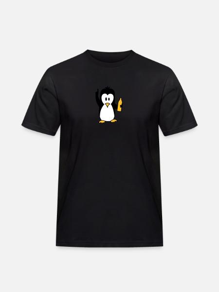 Drunk drinking beer party Penguin - Men's Workwear T-Shirt - black