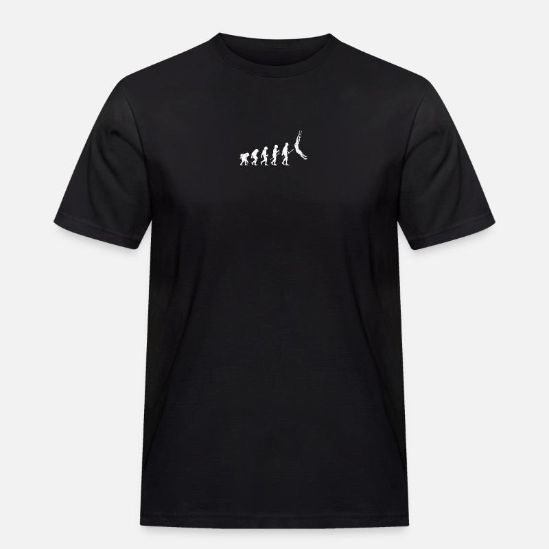 Evolution zur Climber Silhouette - Männer Workwear T-Shirt - Schwarz