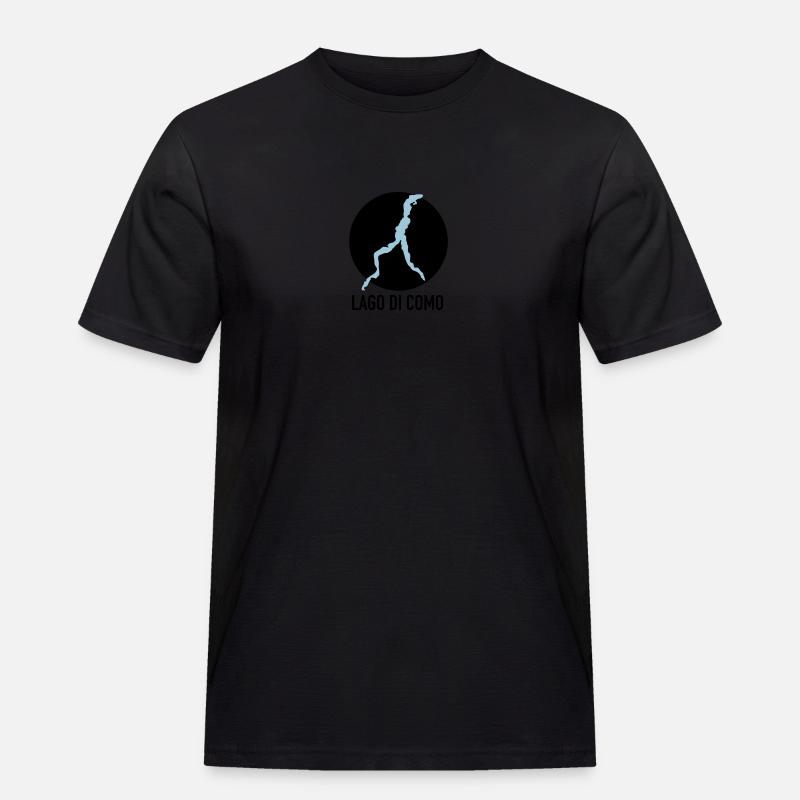 LAGO DI COMO - Comer See - Männer Workwear T-Shirt - Schwarz