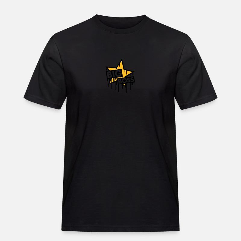 big_boss_star - Männer Workwear T-Shirt - Schwarz