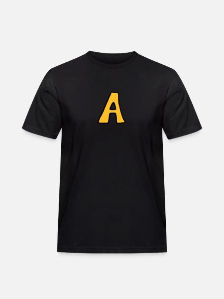 Letter A comic cartoon - Men's Workwear T-Shirt - black