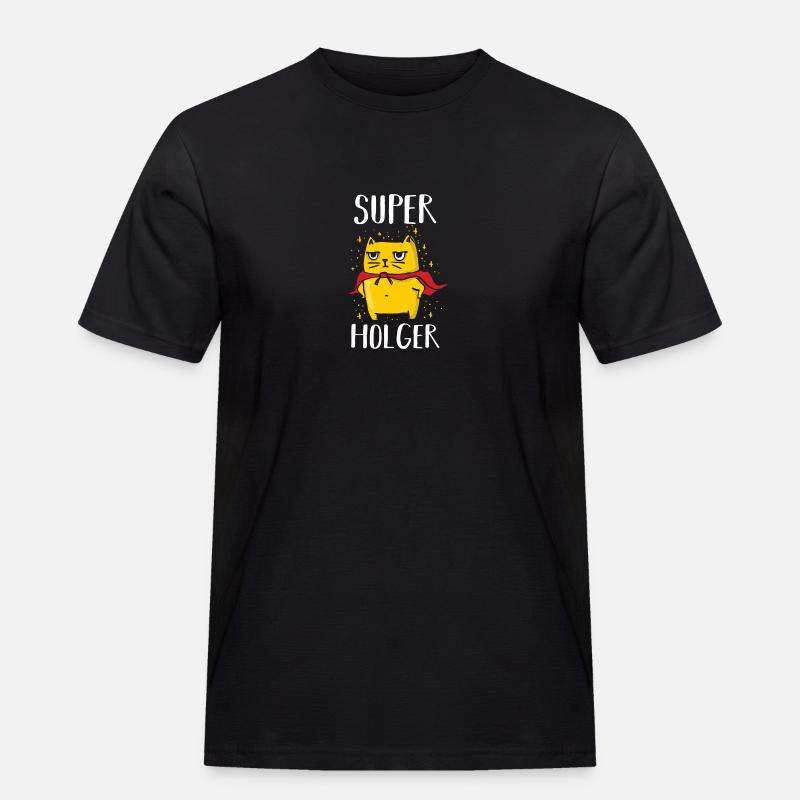 Holger - Männer Workwear T-Shirt - Schwarz
