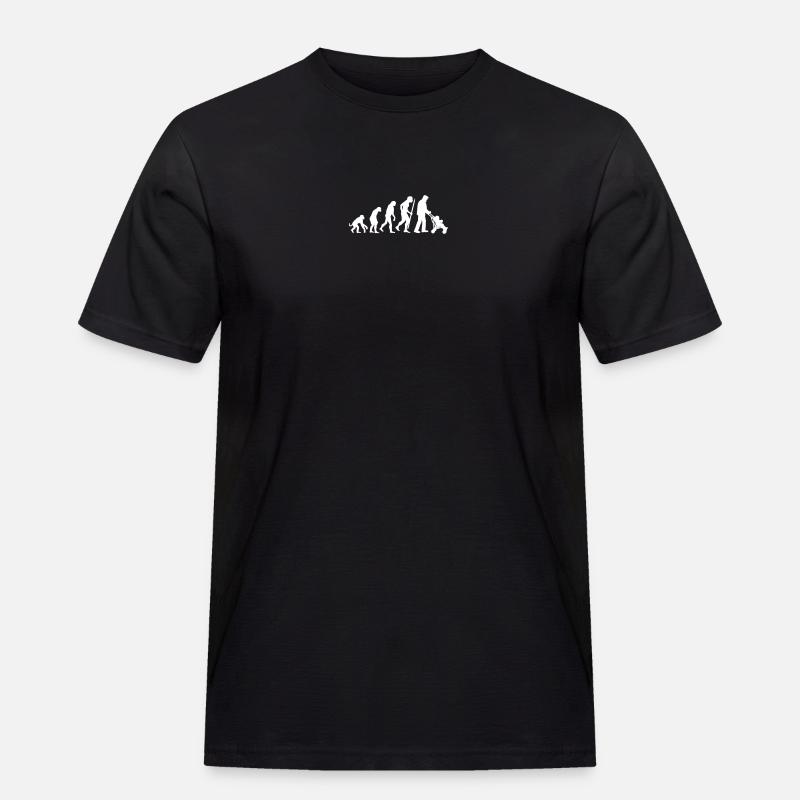 Evolution Großvater kinderwagen Opa babysitter - Männer Workwear T-Shirt - Schwarz