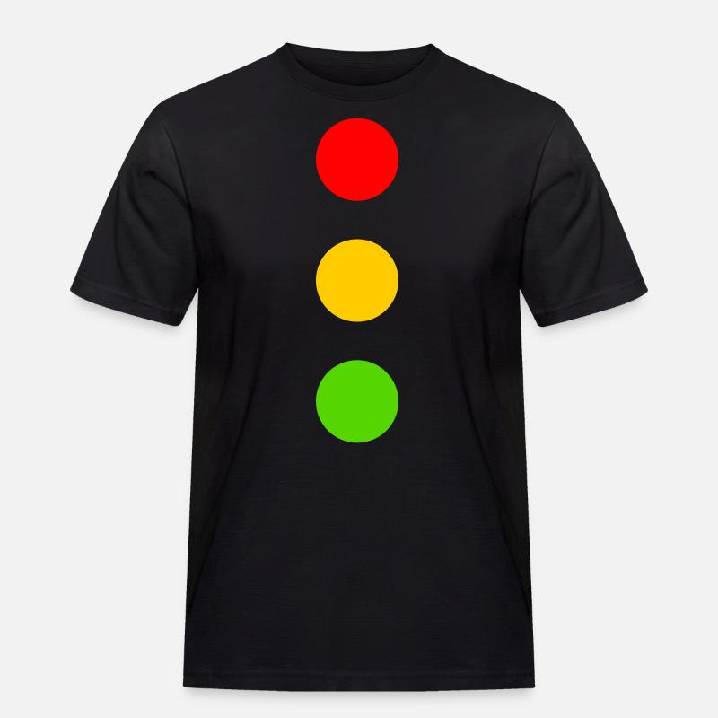 Costume de feu de circulation Rouge Jaune Vert Points Carnaval - T-shirt Workwear homme - noir