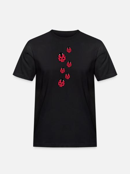 Marienkäfer - Männer Workwear T-Shirt - Schwarz