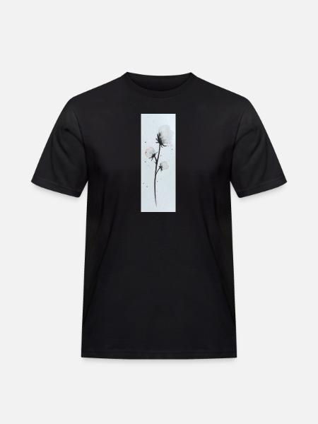 Baumwollblüte Cottonflowers - Männer Workwear T-Shirt - Schwarz