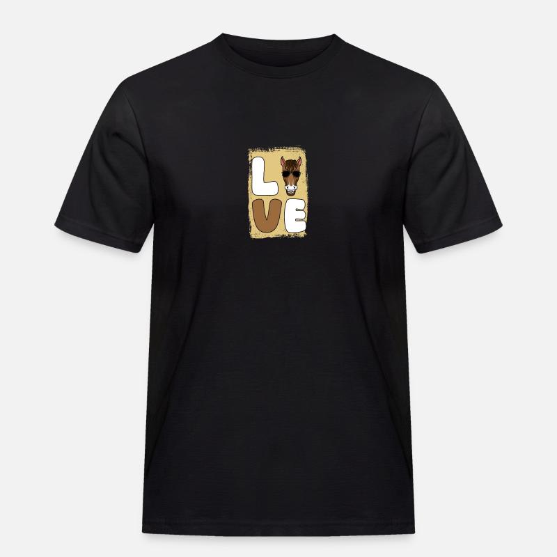 Reiten Pferd - Männer Workwear T-Shirt - Schwarz