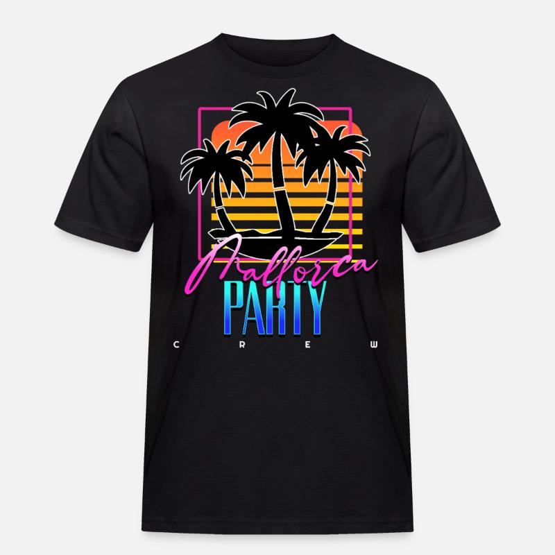 Mallorca Party Crew - Männer Workwear T-Shirt - Schwarz