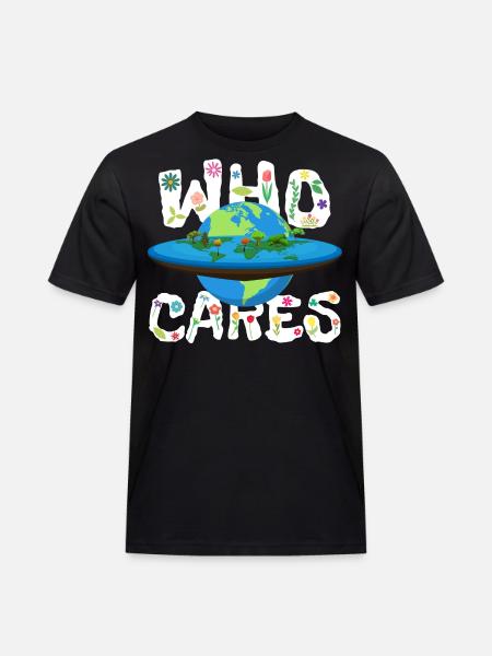 Planet Erde flach oder rund - Männer Workwear T-Shirt - Schwarz