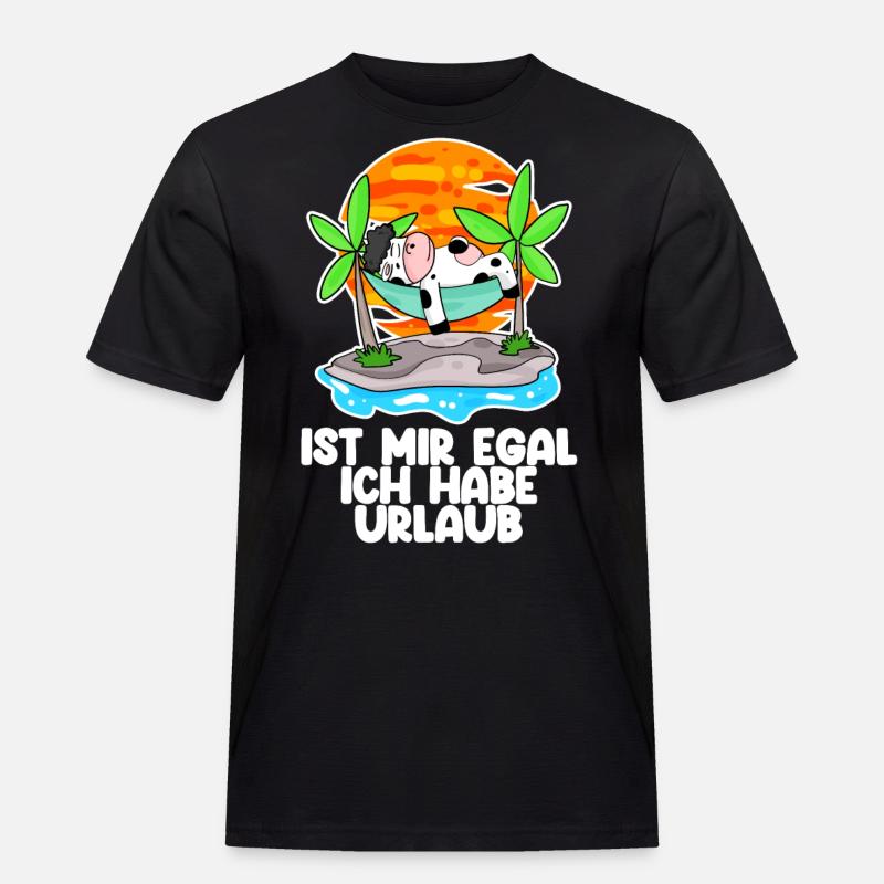 Urlaub - Männer Workwear T-Shirt - Schwarz