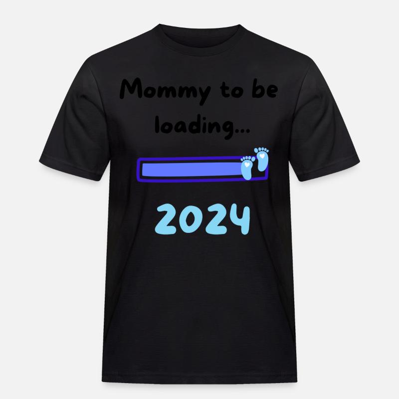 Mommy loading 2024 Boy - Männer Workwear T-Shirt - Schwarz